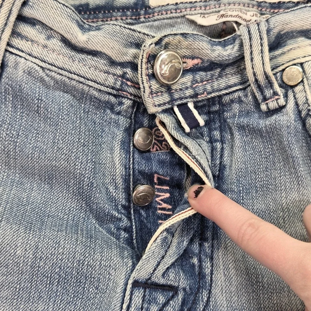 Jacob Cohen Jeans Mens 30x26 Selvedge Straight Button‎ Fly Made Italy Fits 28x26